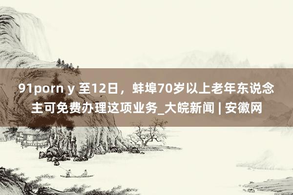 91porn y 至12日，蚌埠70岁以上老年东说念主可免费办理这项业务_大皖新闻 | 安徽网