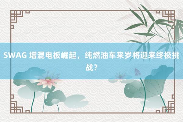 SWAG 增混电板崛起，纯燃油车来岁将迎来终极挑战？