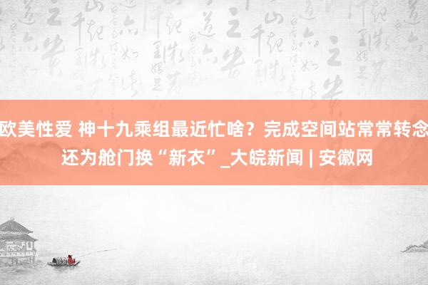 欧美性爱 神十九乘组最近忙啥？完成空间站常常转念 还为舱门换“新衣”_大皖新闻 | 安徽网