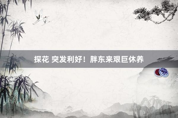 探花 突发利好！胖东来艰巨休养