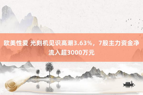欧美性爱 光刻机见识高潮3.63%，7股主力资金净流入超3000万元