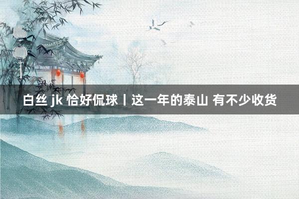 白丝 jk 恰好侃球丨这一年的泰山 有不少收货