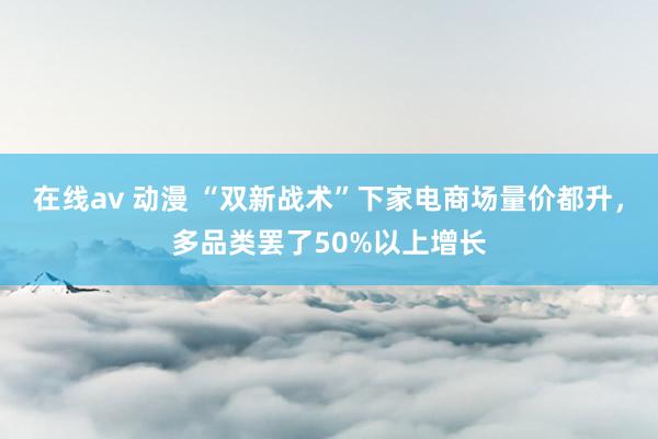 在线av 动漫 “双新战术”下家电商场量价都升，多品类罢了50%以上增长