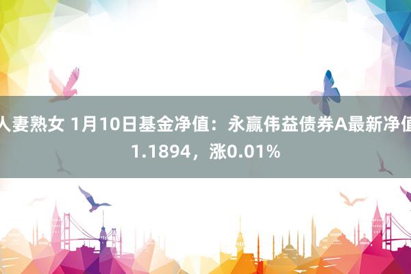 人妻熟女 1月10日基金净值：永赢伟益债券A最新净值1.1894，涨0.01%