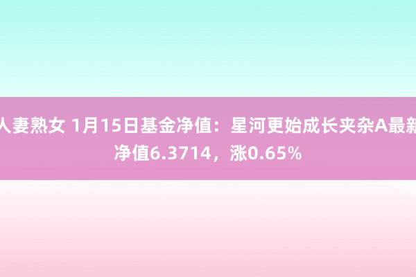 人妻熟女 1月15日基金净值：星河更始成长夹杂A最新净值6.3714，涨0.65%