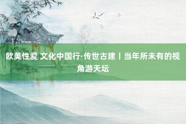欧美性爱 文化中国行·传世古建丨当年所未有的视角游天坛