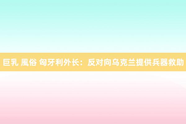 巨乳 風俗 匈牙利外长：反对向乌克兰提供兵器救助