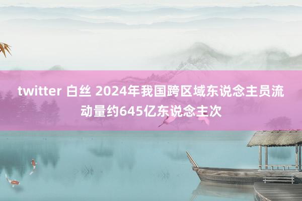 twitter 白丝 2024年我国跨区域东说念主员流动量约645亿东说念主次