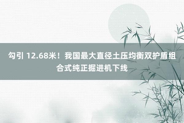 勾引 12.68米！我国最大直径土压均衡双护盾组合式纯正掘进机下线