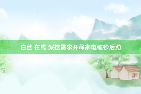 白丝 在线 深挖需求开释家电破钞后劲